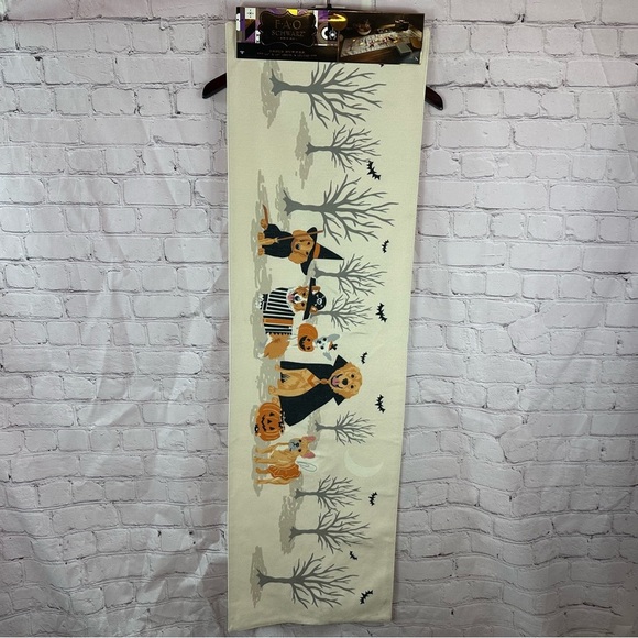 FAO Schwarz Other - NWT FAO Schwarz halloween lighted Table Runner 14x48 dog in costume